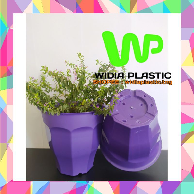 POT BUNGA UNGU uk 25cm Pot Tanaman/pot plastik ungu