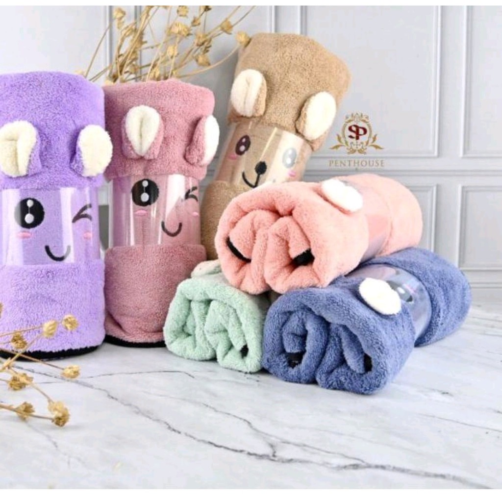 Handuk Bayi Microfiber Uk 50x100 cm dan 60x120 cm / Handuk Anak Kuping Daya serap tinggi