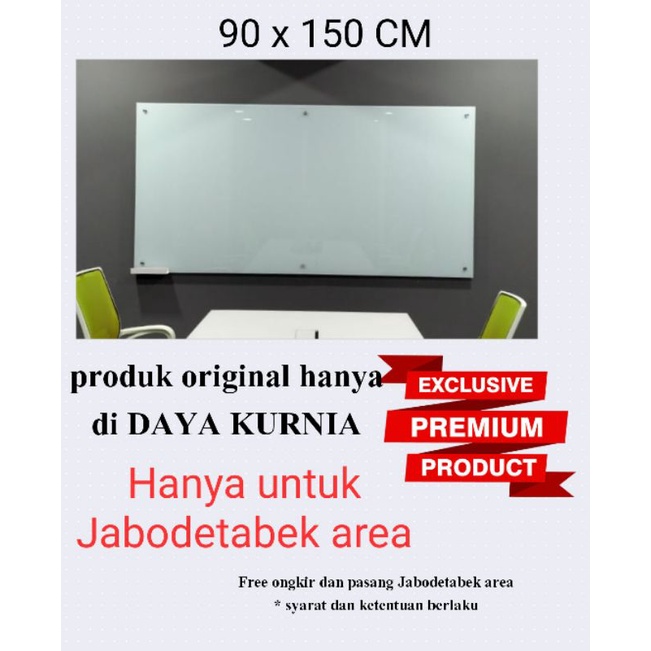 

Papan tulis kaca putih 90x150 board kaca bisa custom ukuran gratis pemasangan Jabodetabek