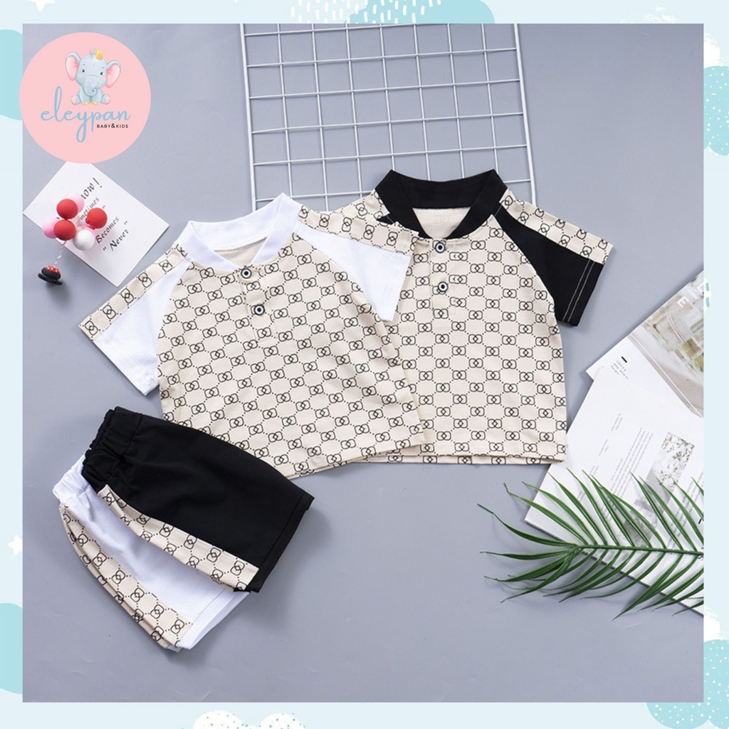 [eleypan.kids] SETELAN POLO Anak Laki Laki IMPORT Pakaian Anak Cowok Motif Corak Garis Impor Quality Baju Anak Ganteng Keren