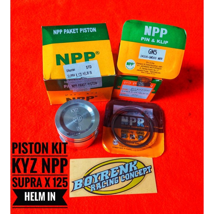 PISTON KIT SET SUPRA X 125 HELM IN (KYZ)OVZ STD SD 100 NPP - BOYRENK RACING