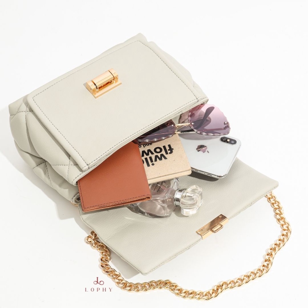 Lophy Bag Tas Wanita Shoulder Bag Sling Bag Tas Bahu Wanita Tas Selempang Wanita Yura Bag in Light Grey