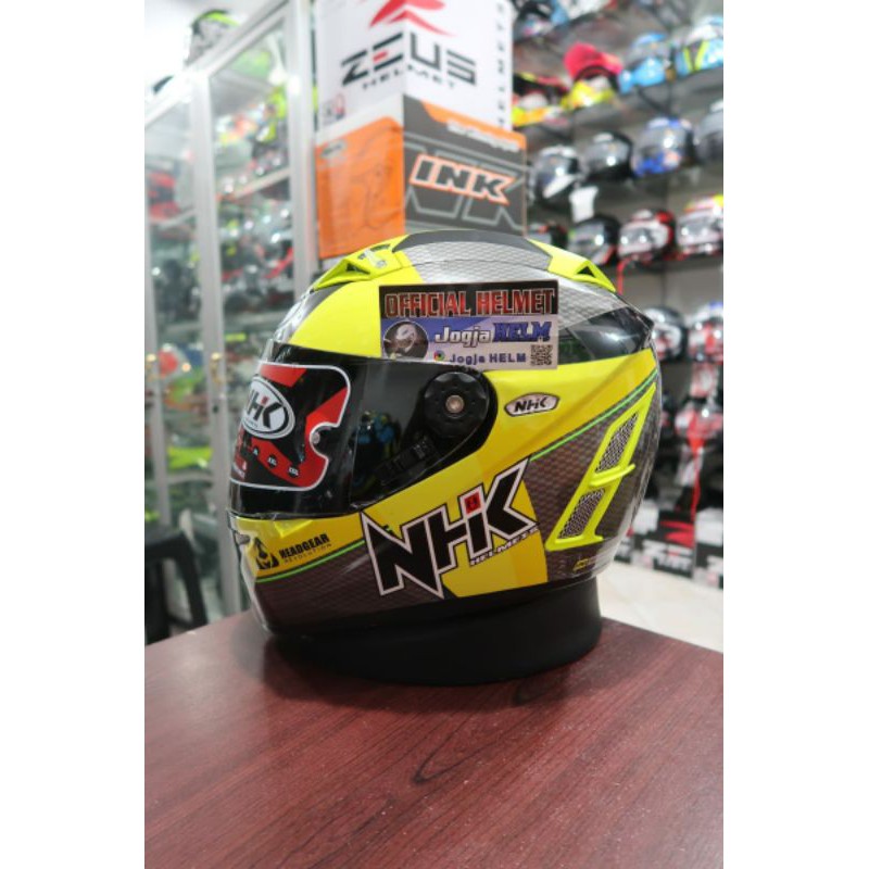 Helm Nhk Gp Pro Bold Yellow Black Original Nhk 100 Shopee Indonesia