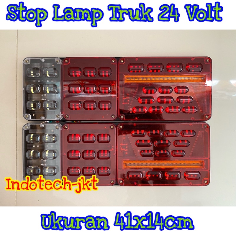 Stop Lamp Lampu Belakang Truk 24 Volt Model 6D Ukuran 41cm