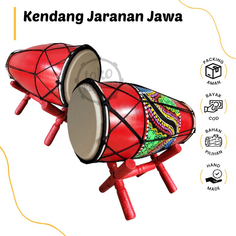 Mainan Tradisional Anak Kecil Kendang Gendang Jawa Jaranan Motif Unik Termurah