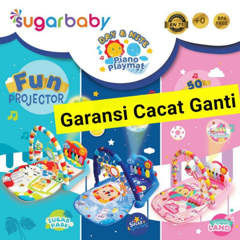 SUGARBABY Day & Nite Piano Playmat Playgym Piano sugarbaby playgym playmat mainan musical Baby GYM/ 