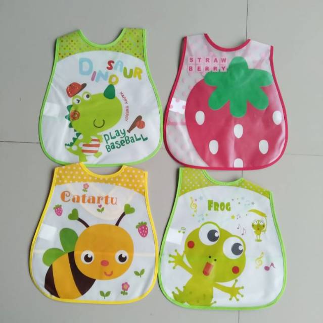 SLABBER baby baby ANTI AIR Waterproof celemek makan bayi motif lucu