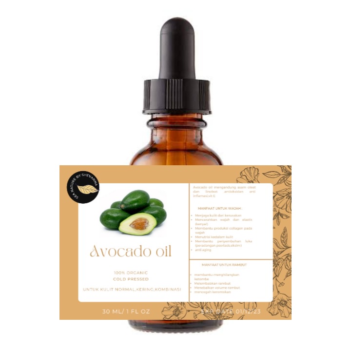 AVOCADO OIL (extract minyak alpukat) face oil/ serum anti aging/mengurangi dan mencegah jerawat/bantu penyembuhan luka/mengurangi psoriasis dan eksim/100% organic cold pressed sea nature