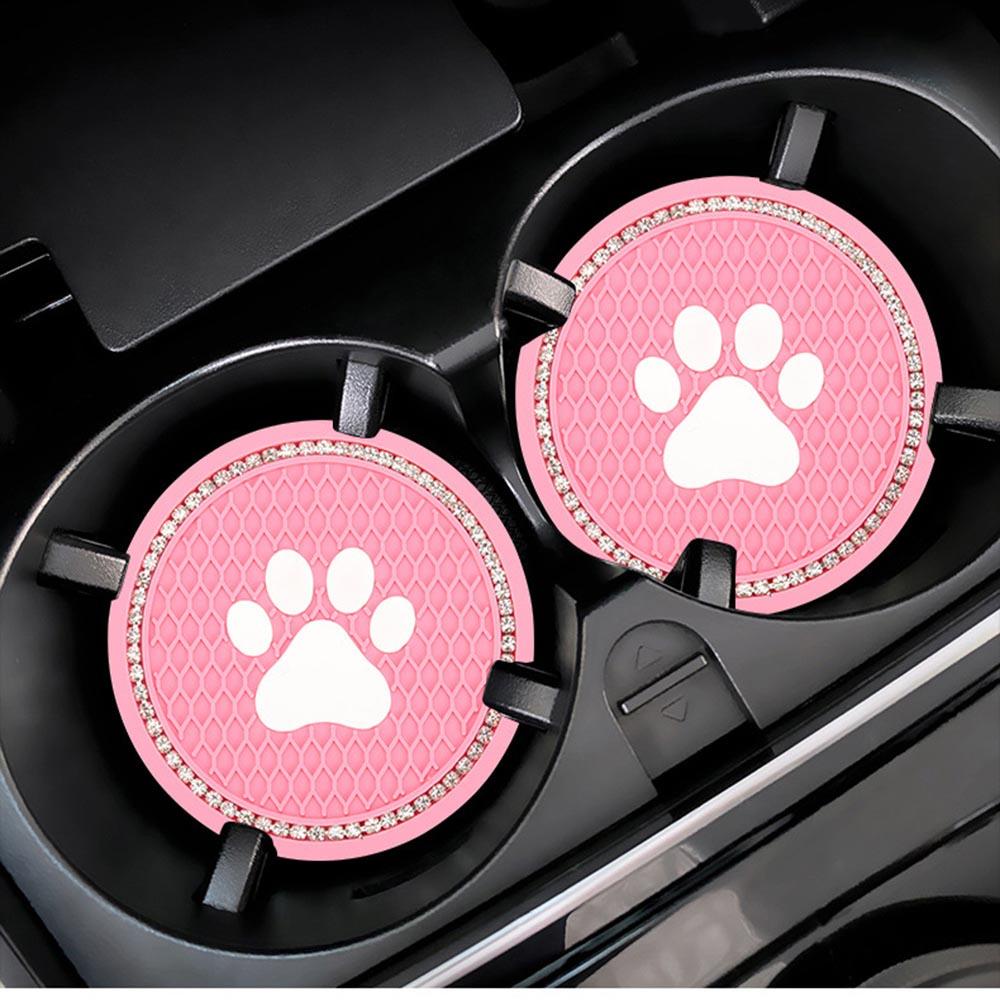 Tatakan Gelas Mobil Nanas Rhinestone Dog Paw Crystal Anti Slip Mats