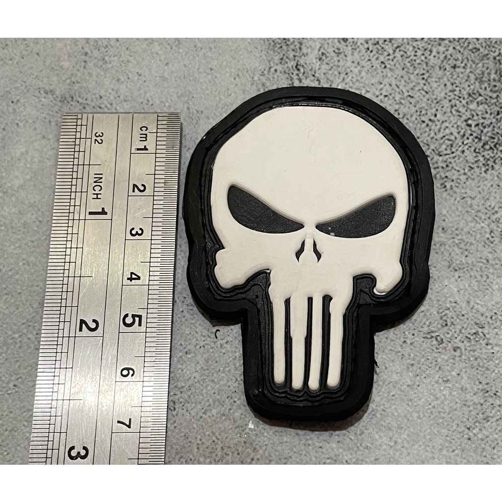 Patch Venom Skullo (Putih) - Patch Velcro Venom - Prepetan Venom