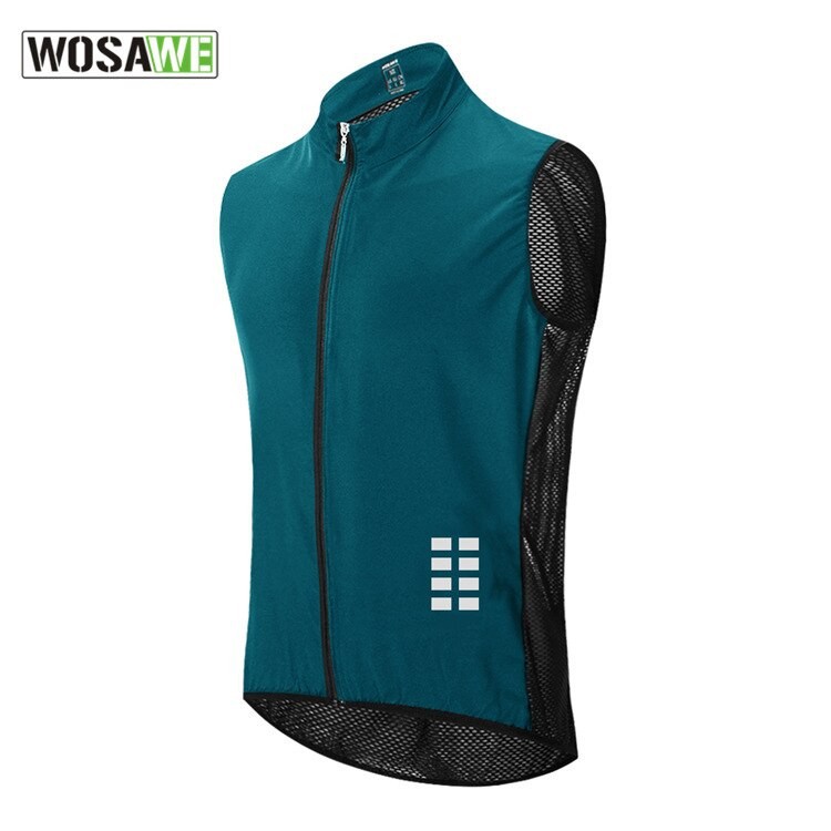 WOSAWE Rompi Sepeda jersey buntung vest windbreaker angin windstopper - DEEP SEA GREEN