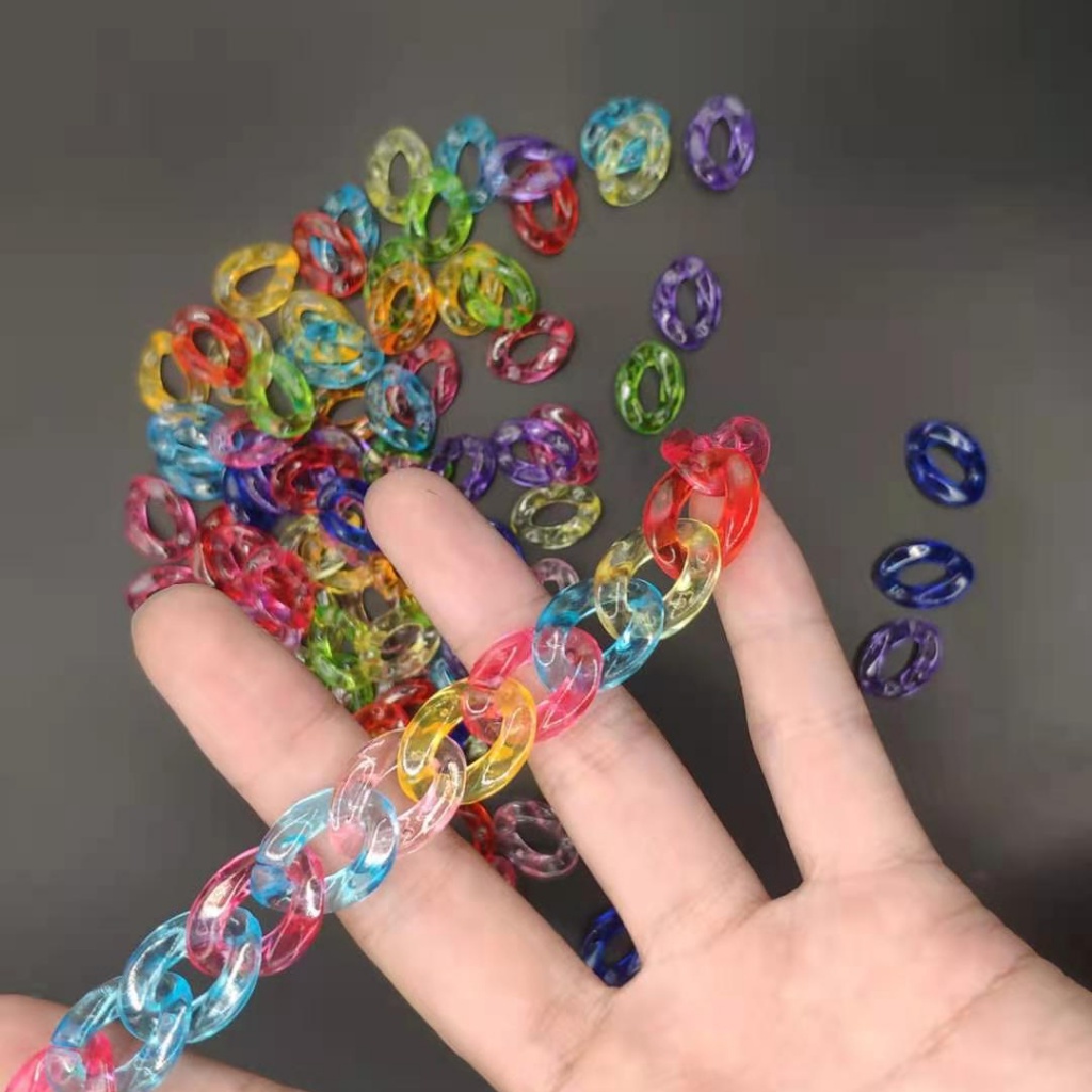 20pcs Rantai Plastik Akrilik 16x20mm Untuk Masker diy