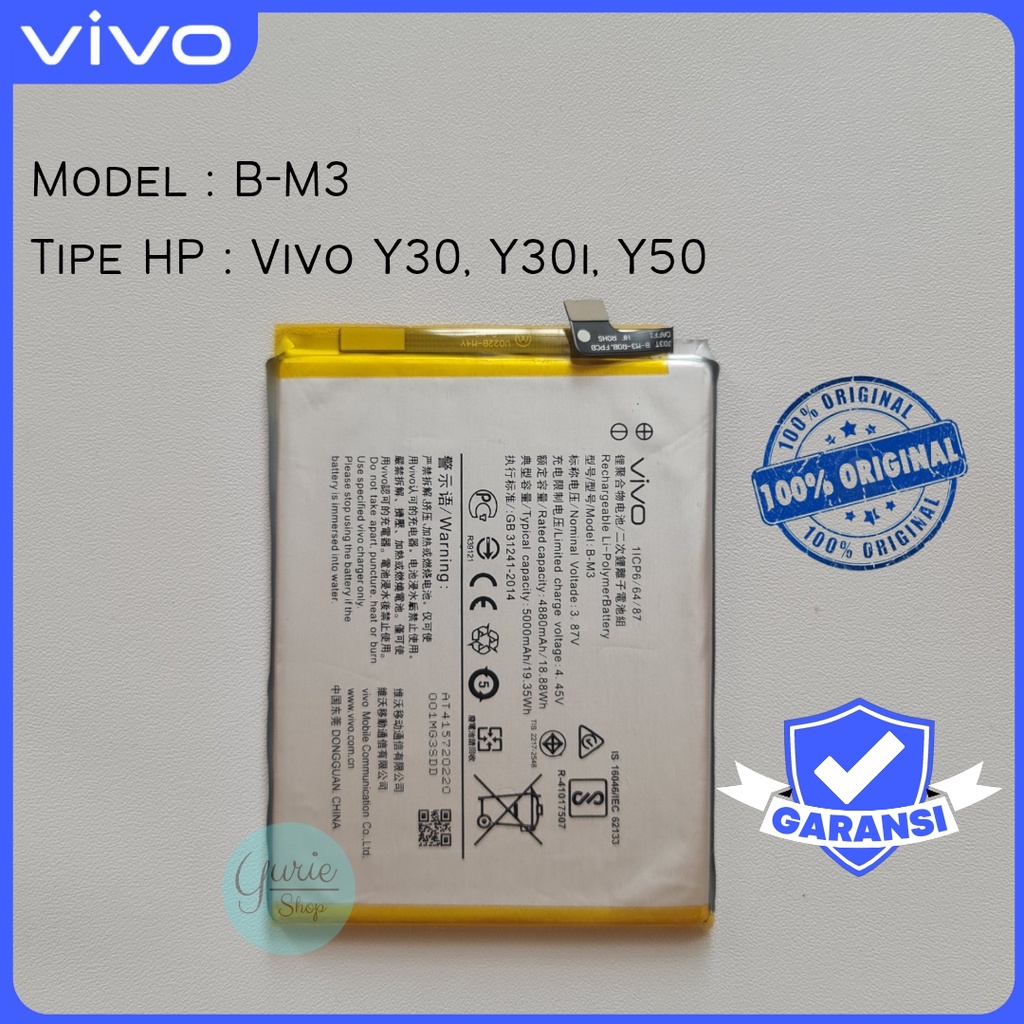 BATERAI BATTERY BATRE VIVO Y30 Y50 BM3 B-M3 ORIGINAL