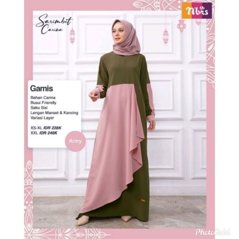 gamis nibras sarimbit carina army sz xxl (diskon 20%) (new)