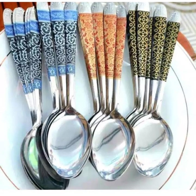 SENDOK BATIK STAINLESS ISI 12pc