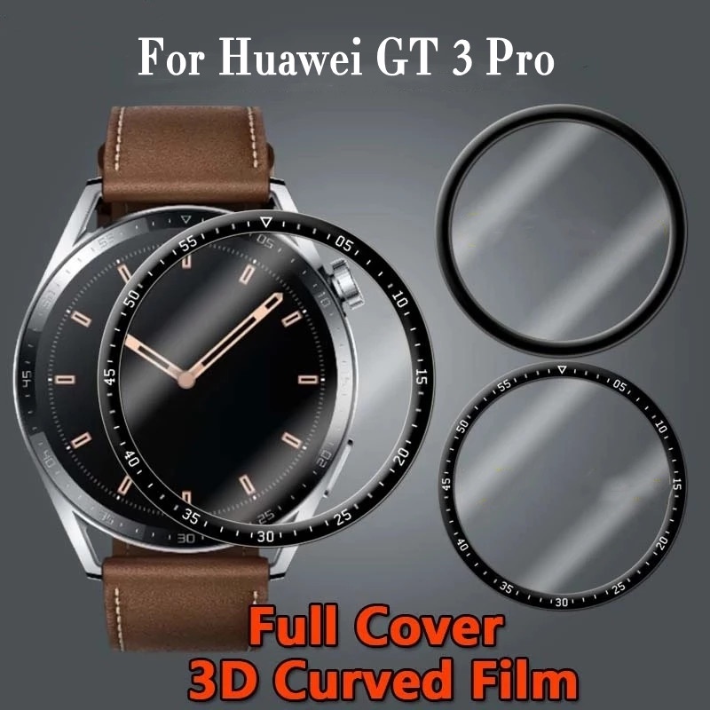 film pelindung layar smartwatch 3d ultra tipis anti gores ukuran 43mm 46mm untuk huawei gt 3 pro