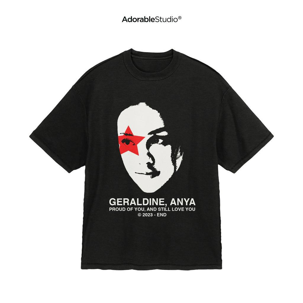 ANYA GERALDINE FRONT FACE REGULAR BLACK T-SHIRT 24S