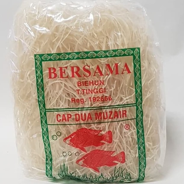 

Bihun Ikan Bersama Cap Dua Muzair / Biehun Tebing Tinggi 300 gr / Bihun Ikan Mujair