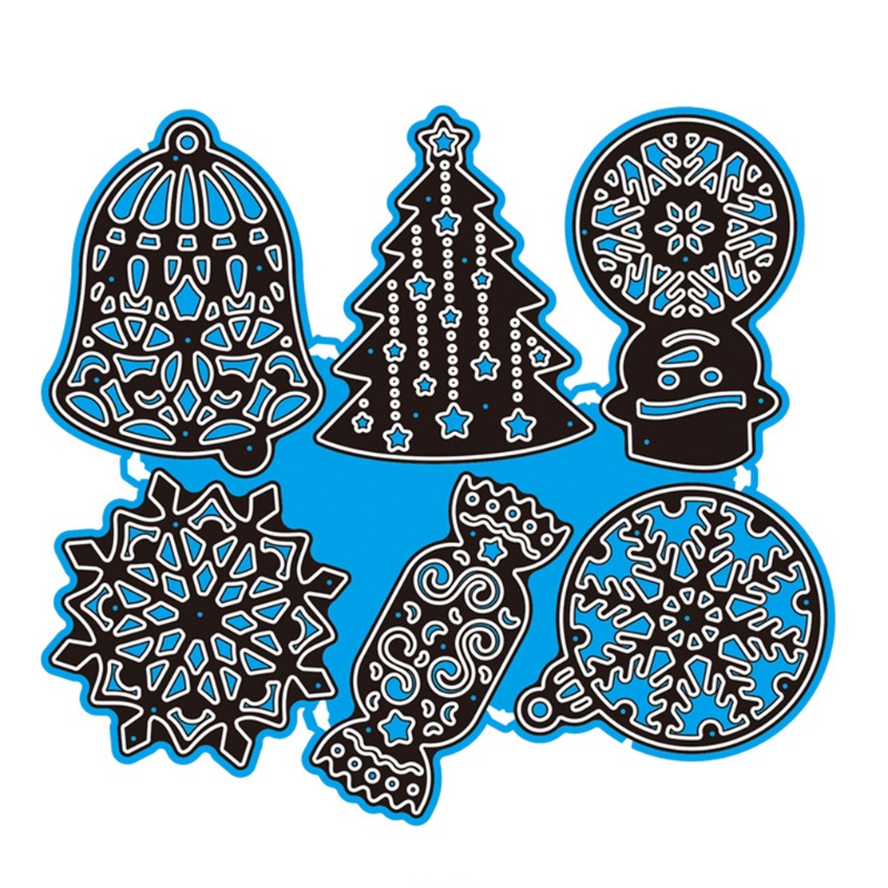 Cetakan Stensil Cutting Dies Motif Lonceng Natal Snowflake Bahan Metal Untuk Scrapbook / Craft DIY