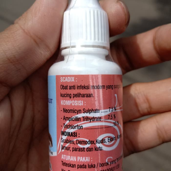 Scadix Cat 30ml - Obat Scabies Kucing Kudis Koreng Borok Gatal Demodex kucing