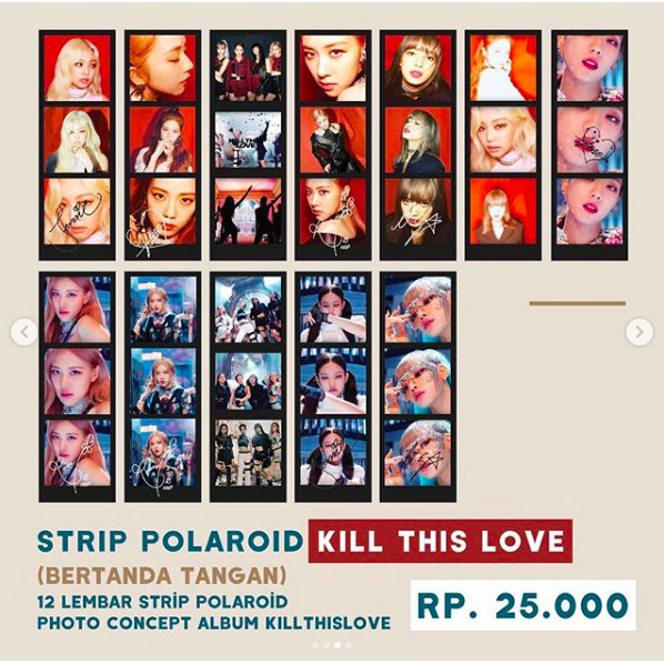 Polaroid Strip BLACKPINK - KILL THIS LOVE (Bertanda Tangan)