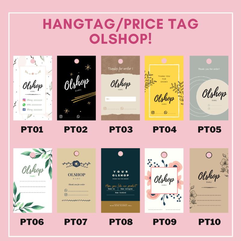 

[mp80] 40pcs LABEL OLSHOP THANK YOU HANGTAG PRICETAG OLSHOP