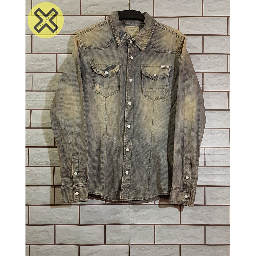 Kemeja Denim Casual Pria Second Branded - Kemeja BUCKAROO JEANS
