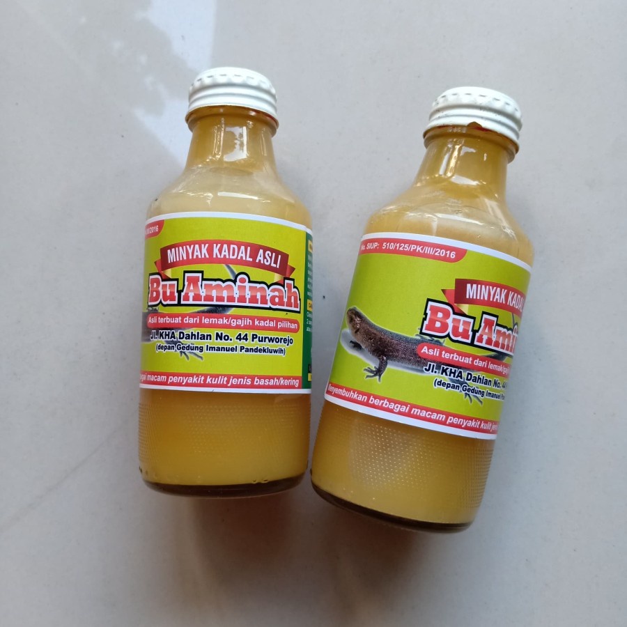 minyak kadal asli ibu aminah kemasan botol 140ml obat gatal gatal kulit kadas kurap kudis exim luka 
