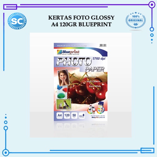 

Kertas Foto Glossy A4 120gr BluePrint