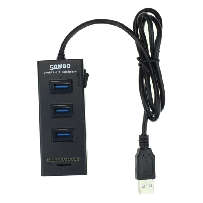 

PROMO - USB Hub 3 Port + Card Reader Combo - Black