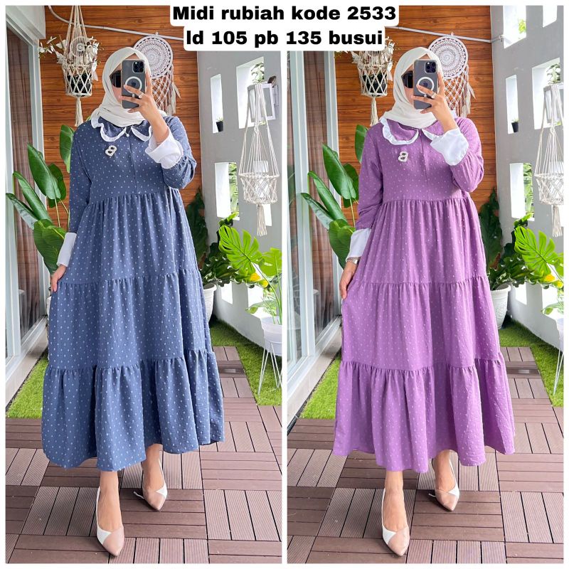 MIDI DRESS RUBIAH CRINGKLE