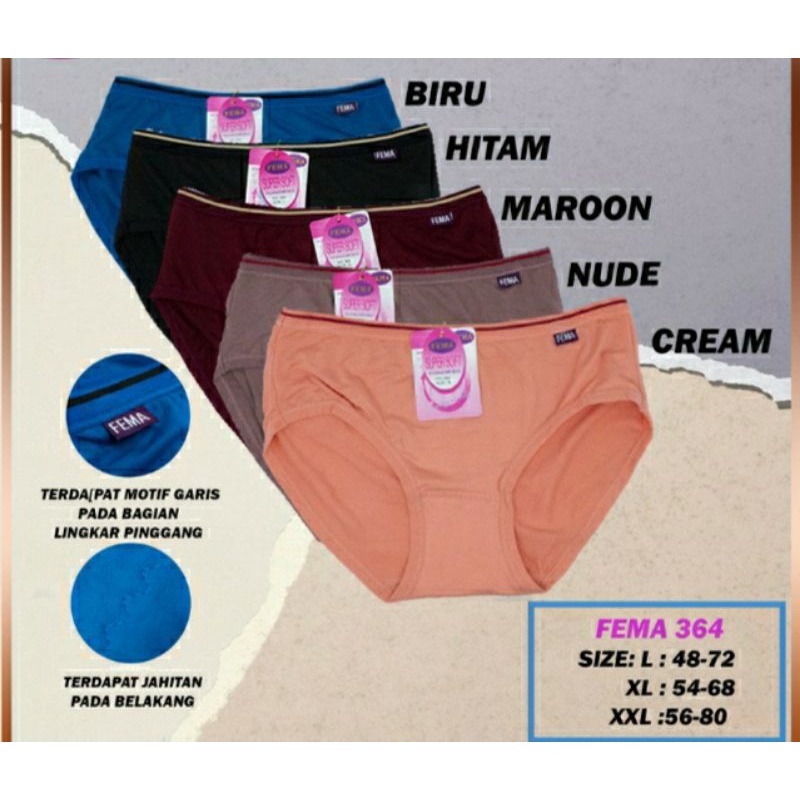 Celana Dalam Wanita Murah FEMA/CD Premium  Halus Lembut Ori Fema/CD Fema grosir