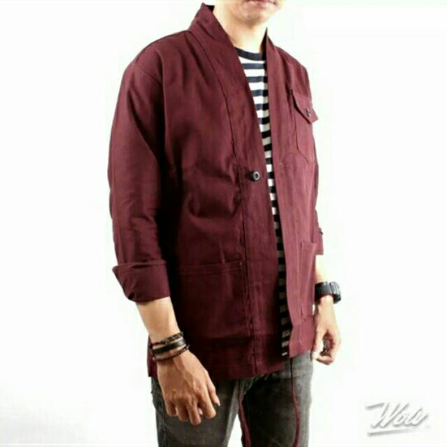 Jaket Kimono Maroon