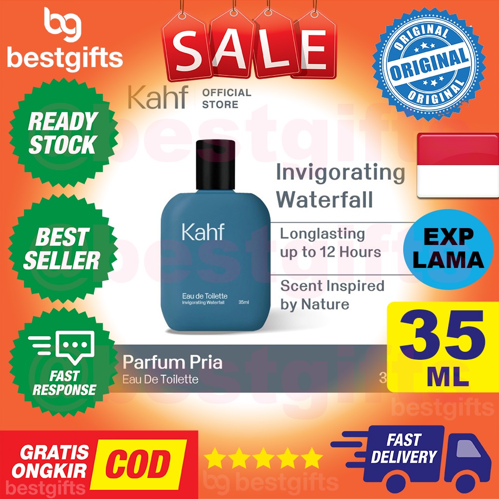 KAHF EAU DE TOILETTE INVIGORATING WATERFALL PARFUM PRIA BADAN WANGI TAHAN LAMA PERFUM LAKI PERFUME 35 ML