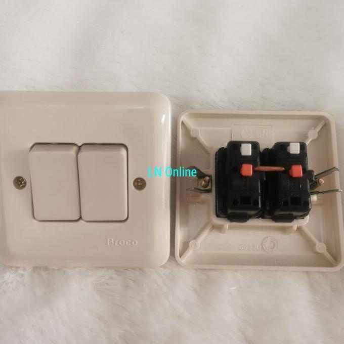Hemat Saklar Lampu Broco Seri Tanam Tempel / Saklar Double Broco Ib Dan Ob - Tempel (Ob) Murah