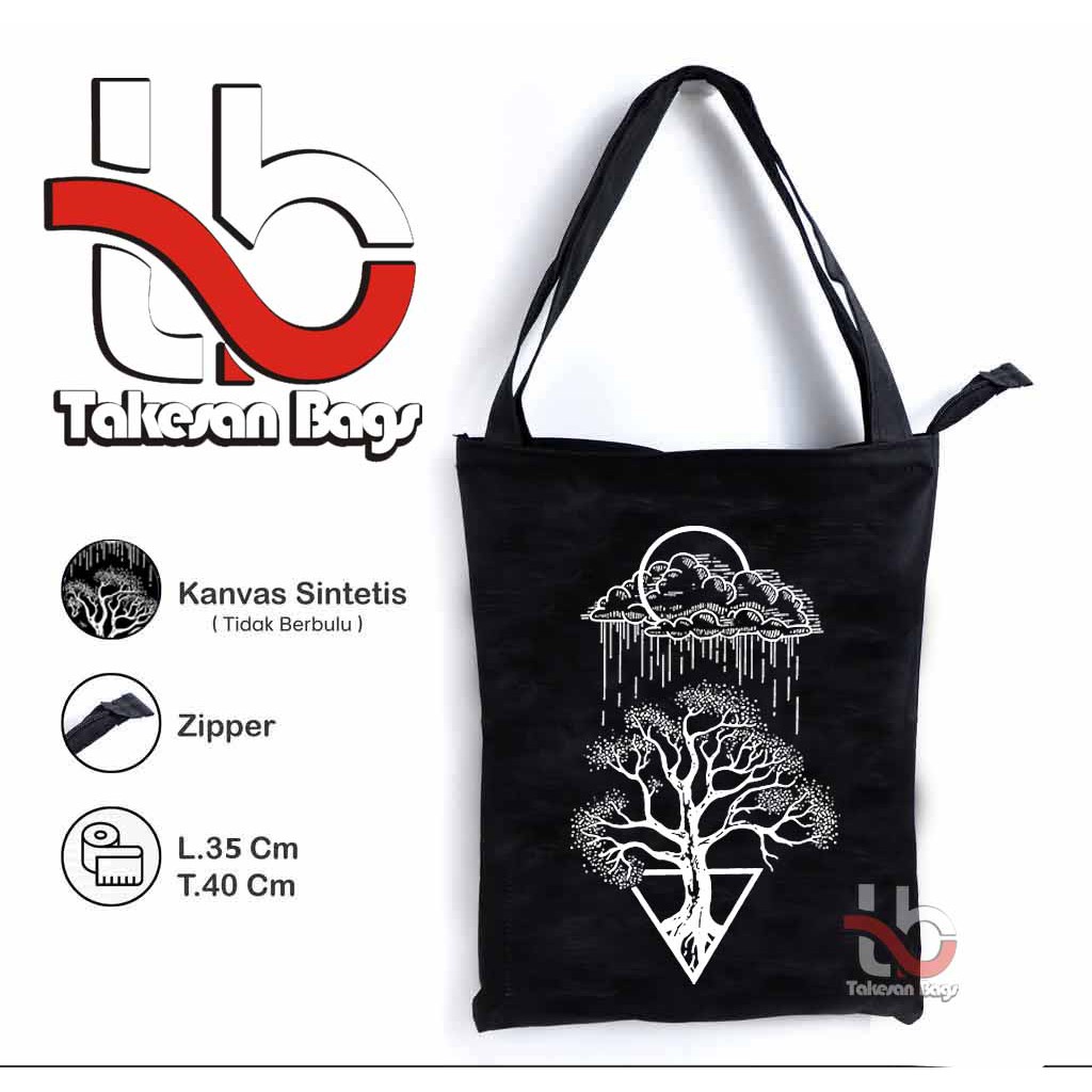 Totebag Wanita - Totebag - Totebag Custom - Tote Bag Resleting - Tote Bag Etnic - Totebag Pohon Huja