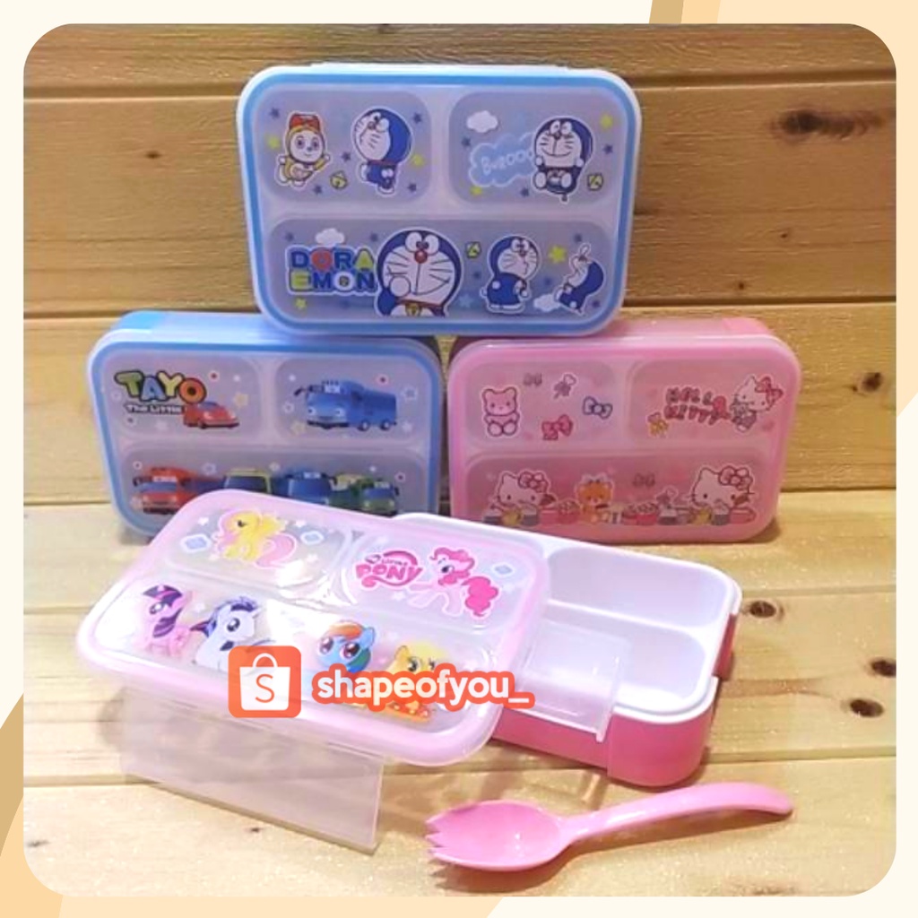 Tempat Kotak Bekal Makan Anak TK SD Karakter Anti Tumpah Lunch Box