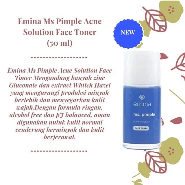 ❣️Rakkistore99❣️ Emina MS Pimple Acne Solution Face Toner 50ml