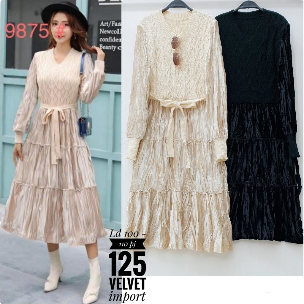 LONG TUNIK RAJUT PREMIUM MIX VELVET IMPORT