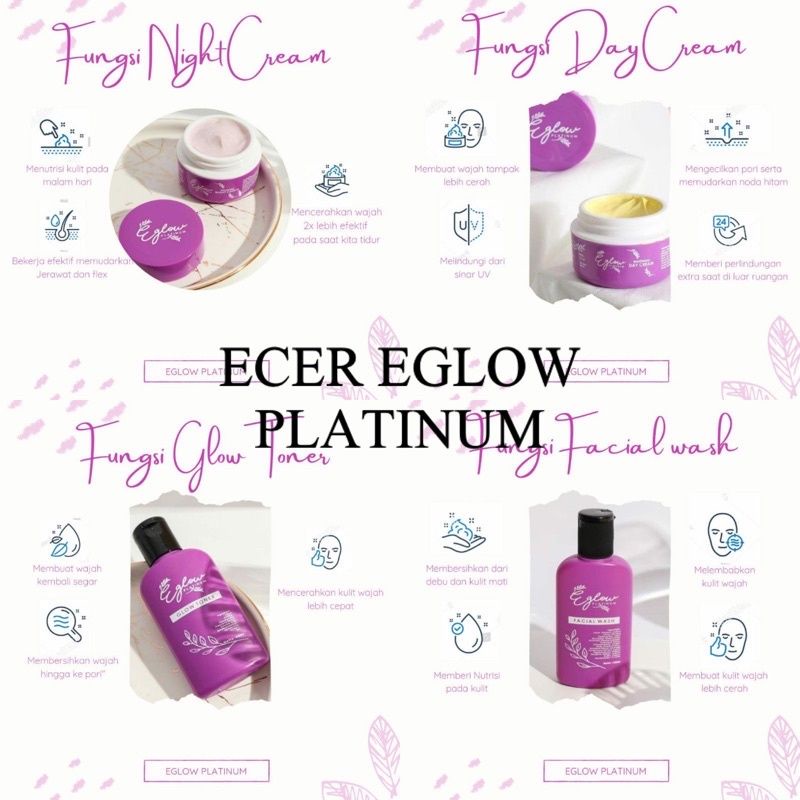 ECER E GLOW Platinum / E Glow Skincare / Original  /Halal✔️Bpom✔️