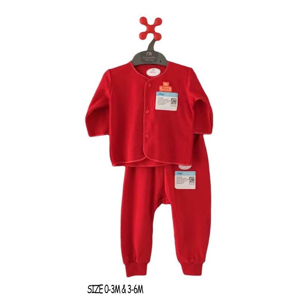 1 STEL Miyo Red Baju dan Celana  Panjang  UKURAN 0 3  BULAN  