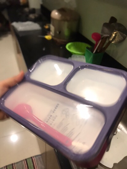 Yooyee Kotak Makan Grid Bento Lunch Box 3 Sekat Anti Bocor  - Packing Bubble Dan Karton