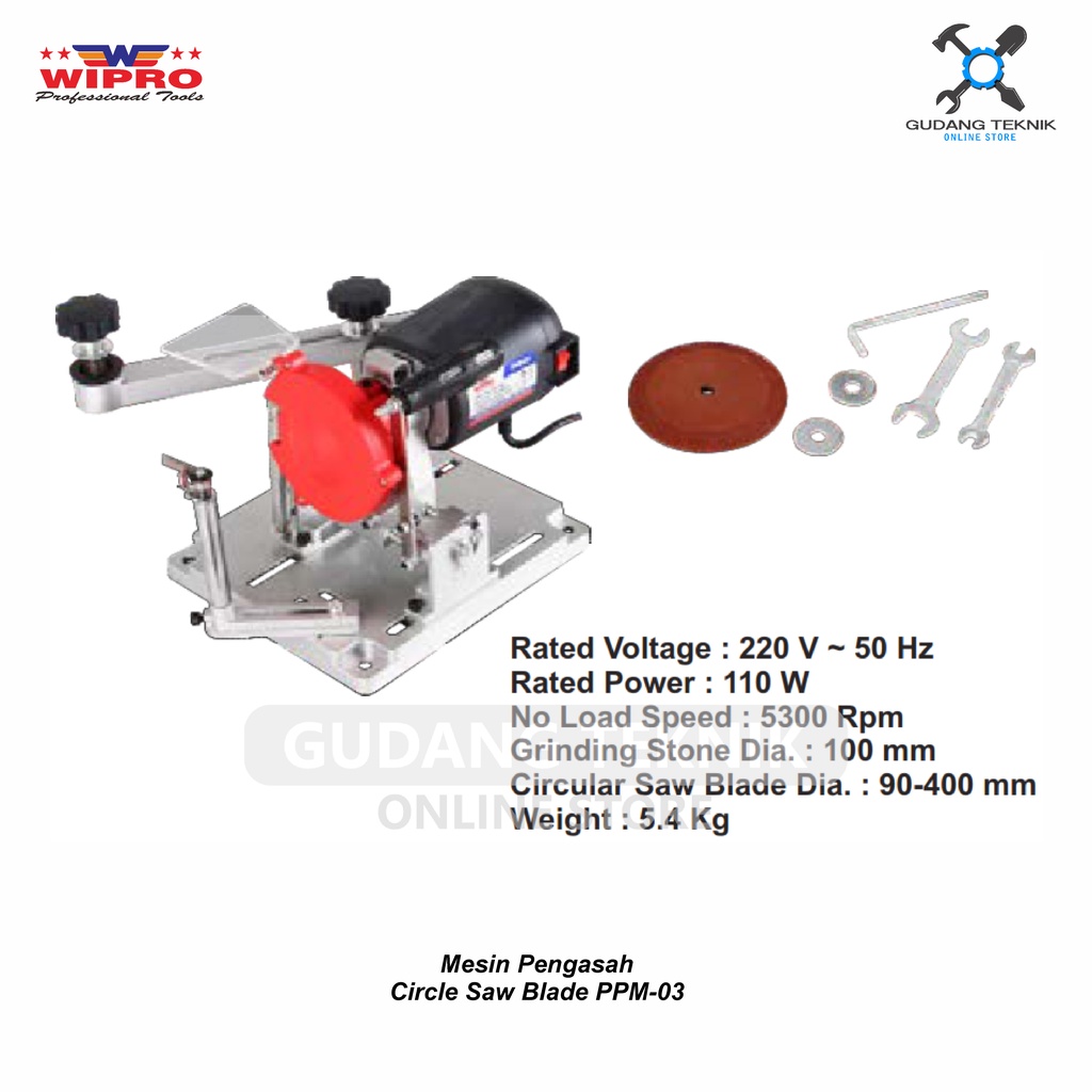 Mesin Asah Circle Manual Mata WIPRO PPM-03  / Machine Circular Saw Blade 500mm PM03 - PPM 03 WIPRO