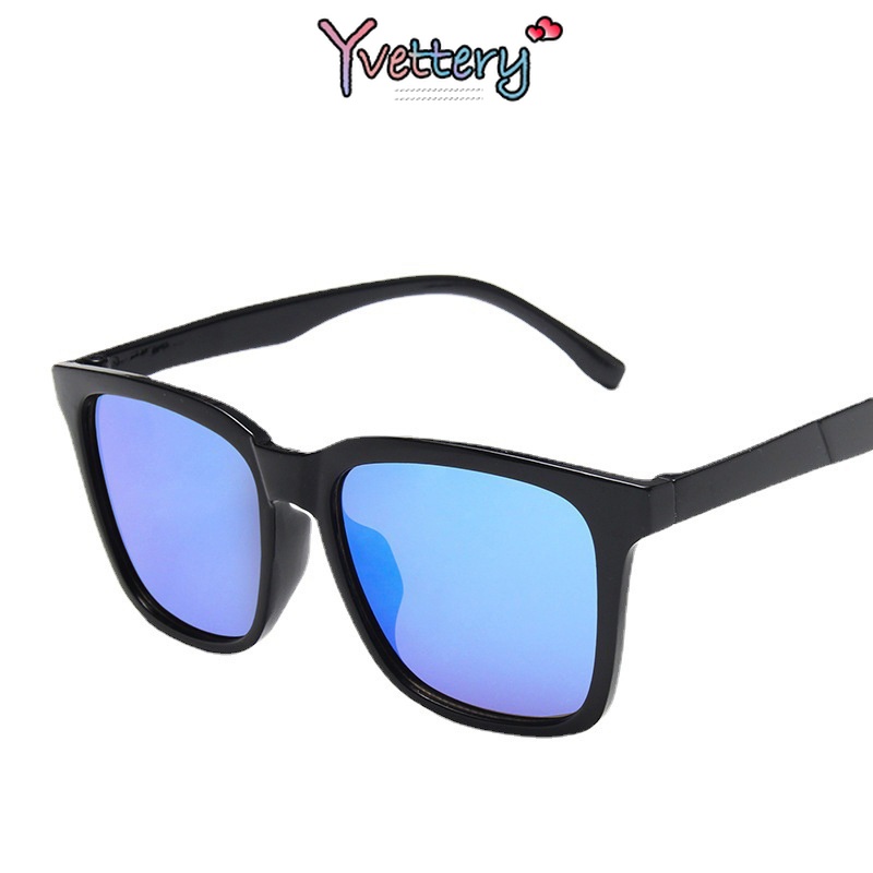 COD Kacamata Hitam Cowok New Trend Lensa Reflektif Sunglasses Retro Anti-uv Kaca Mata Fashion Import