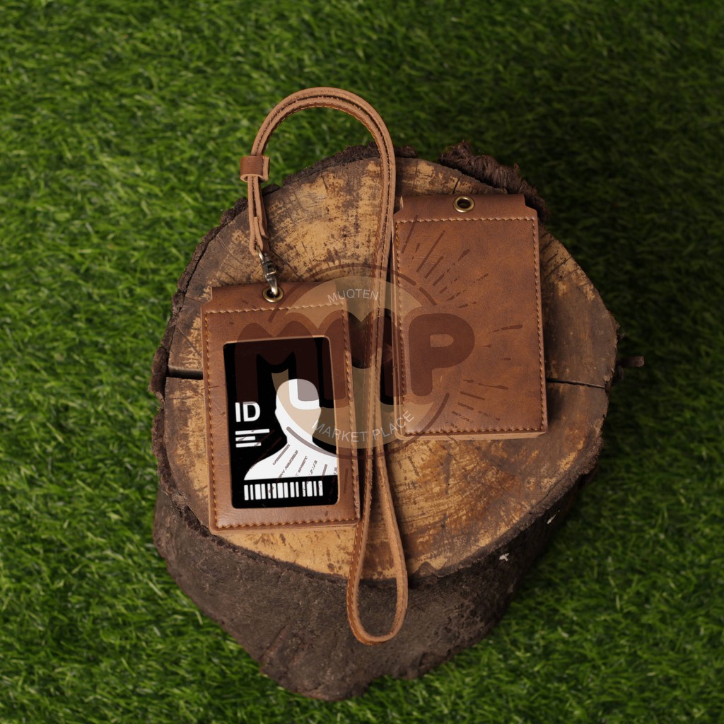Id Card Kalung Holder Name Tag Pria Dan Wanita Id Card Holder MUQTEN FRONT Id Kulit Souvenir