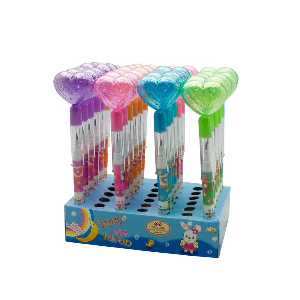 

Lucu Bensia Pensil Susun 06LM1-1 Hati Glitter Transparan isi 24pc Murah