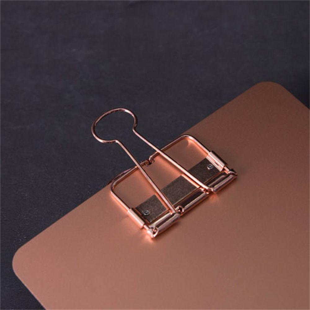 [Elegan] A5 Metal Clipboard Alat Tulis Supply Perlengkapan Sekolah File Organizer Alat Kantor Menu Tagihan Folder Dokumen Holder Tulisan Pad