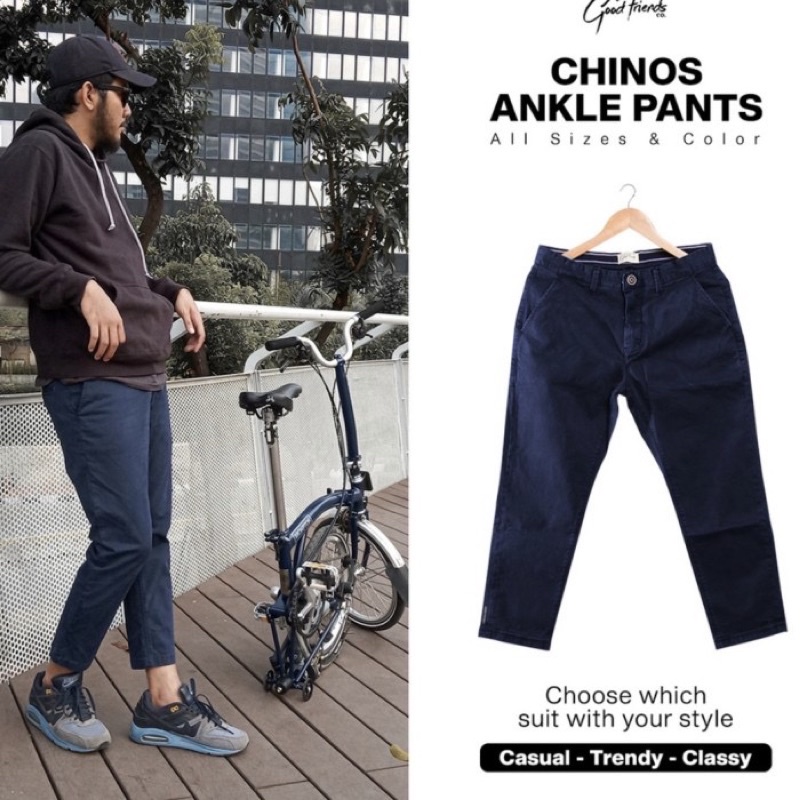 celana chino ankle pants by goodfriends ori