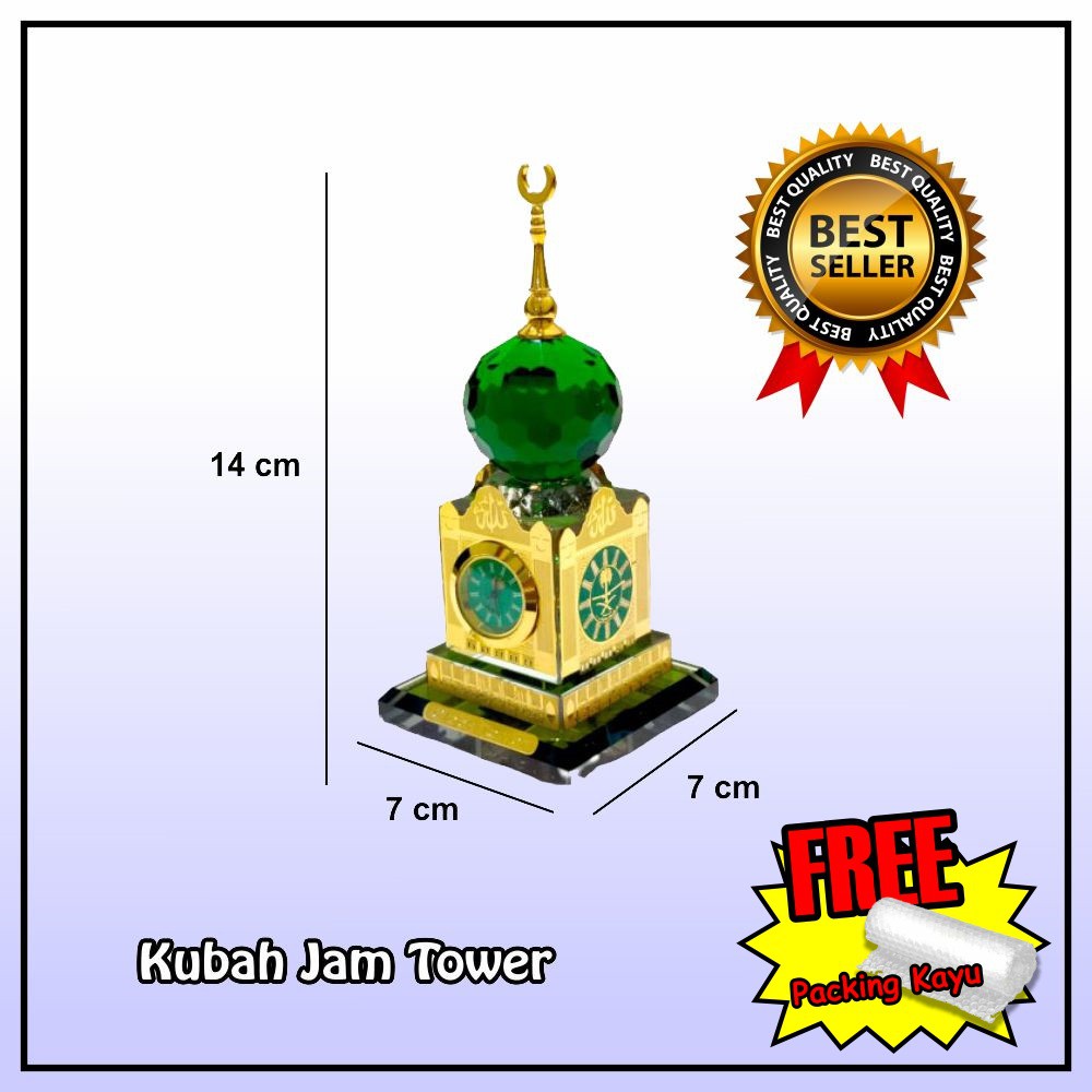 Kristal Miniatur Tower Jam Mekah Sedang