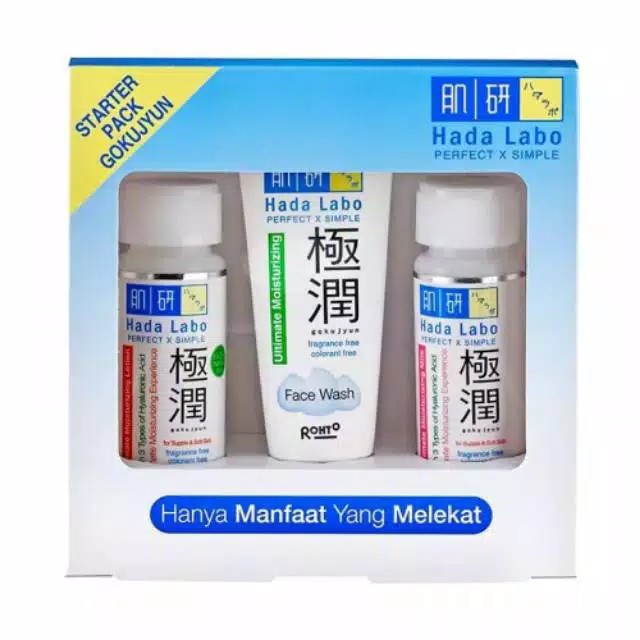 HADA LABO Starter Pack Gokujyun | Shirojyun | Alpha Anti Aging Isi 3